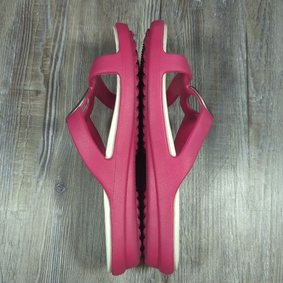 Crocs Sanrah Circle Slide Sandal Womens Size 5 Pink Raspberry Oyster - Picture 7 of 12